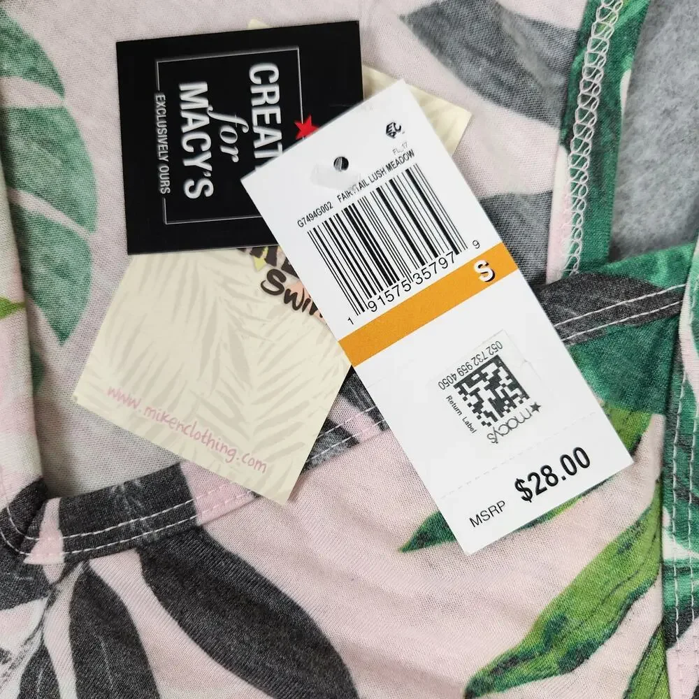 NWT Miken Swim Juniors Small Printed Cover-Up Dress Fairy Tale/Lush Meadow